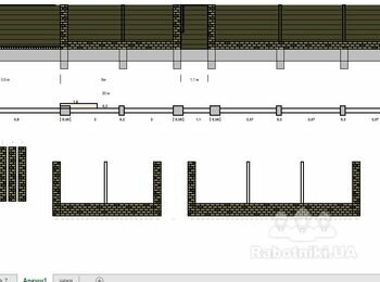 Паркан з відкатними воротами та окремою хвірткою.