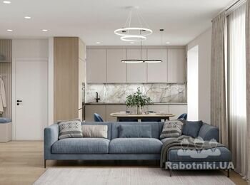 Укладка керамогранитной плитки, квартира 72 кв.м.