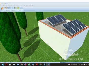 Монтаж сонячних панелей на даху будівлі