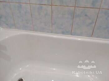 Ремонт примыкания ванны к стене